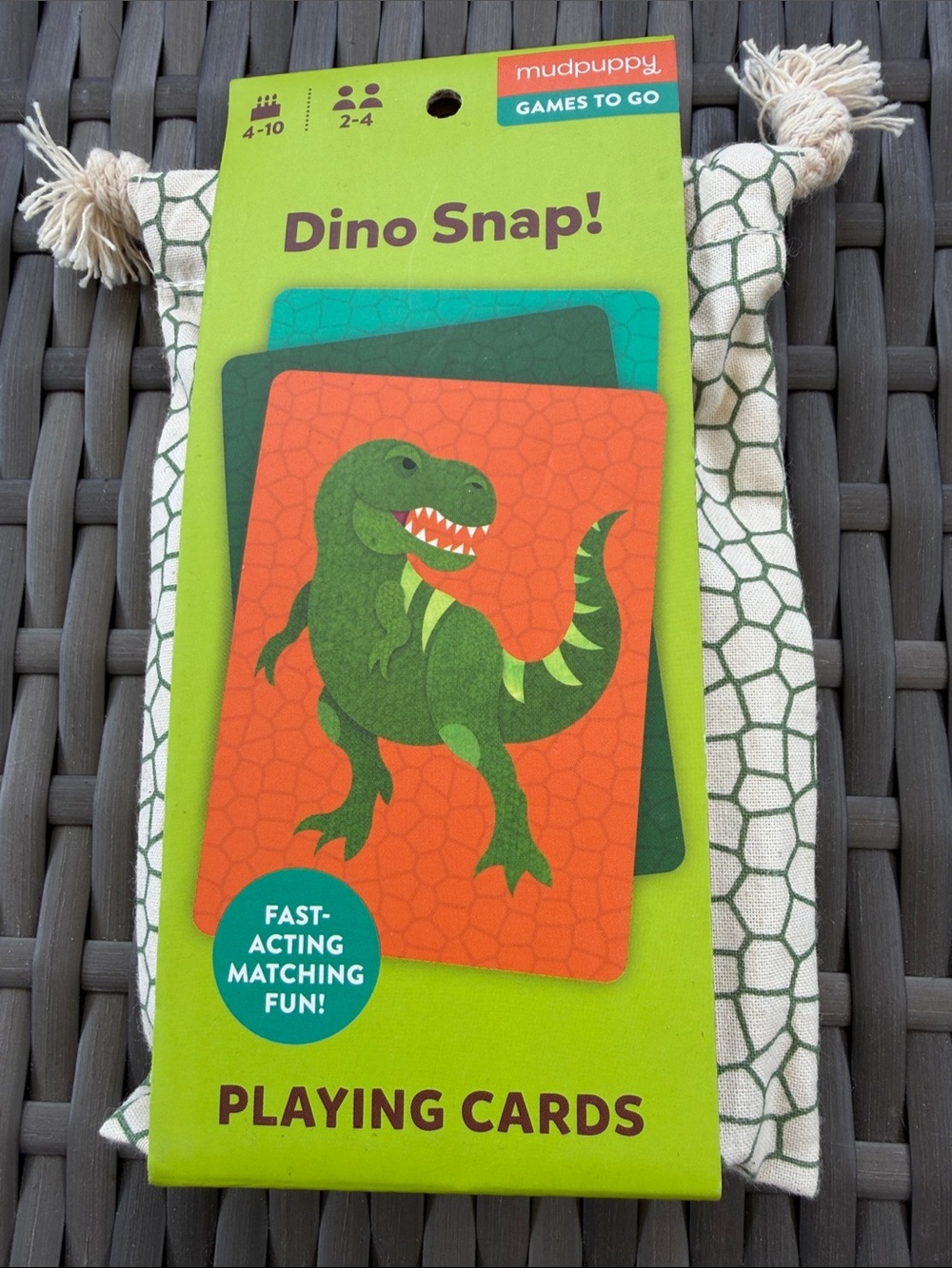 Dino Snap! Green Playing Cards - Kids Reptile Matching Game